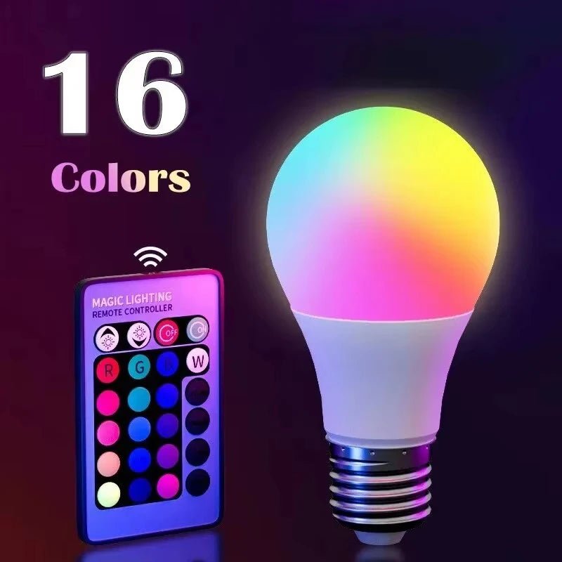 24 Key Remote Control Smart Lamp Atmosphere Light 16 Colors RGB Bulb LED Multicolor Bulb E27 220V Household Lighting Dimmable - Boxed In