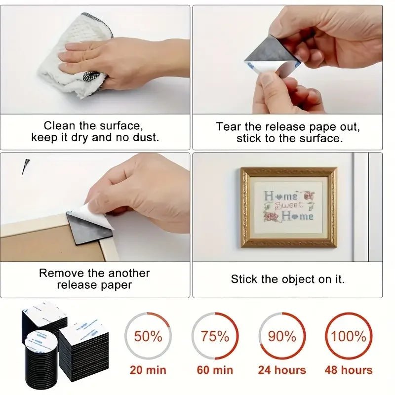 30pcs Double Sided Tape, Wall Tape Suitable For Home, Office, Car, Outdoor Use - Boxed In