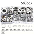 360/580pcs 304 Stainless Steel Flat Washers Set, Perfect For Home Decor, Factory Repair, Kitchens, Shops & More - Boxed In