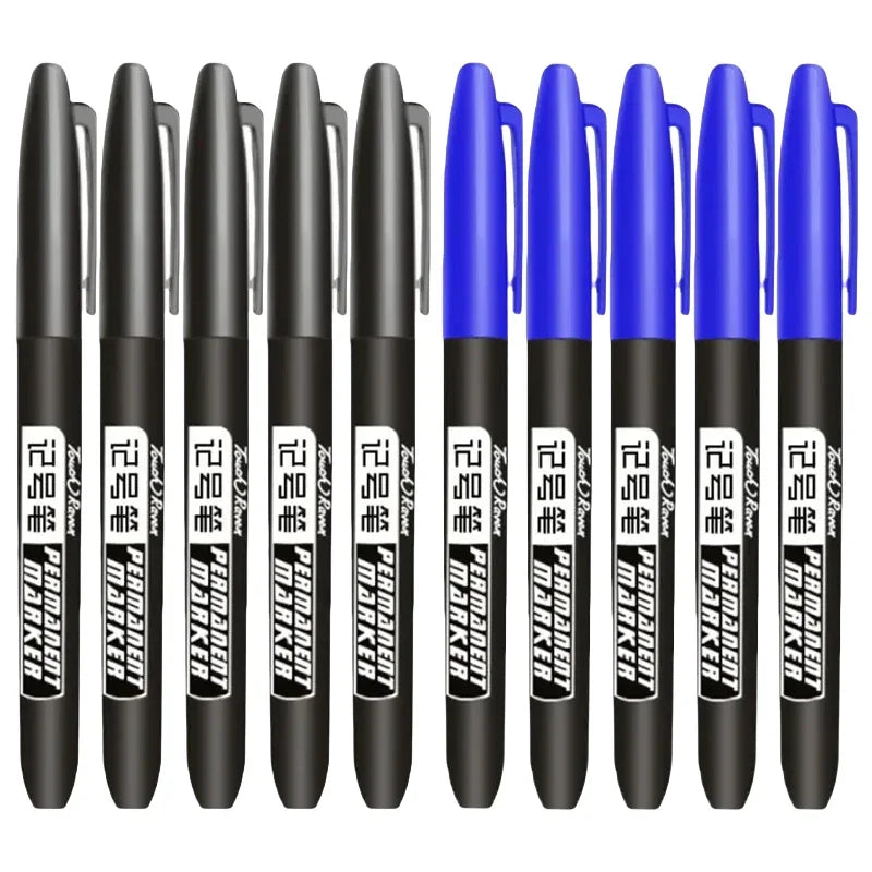 6 PCS Permanent Marker Pen Manga Drawing Markers Black Blue Red Waterproof Ink Sketch Pens Stationery Art School Supplies