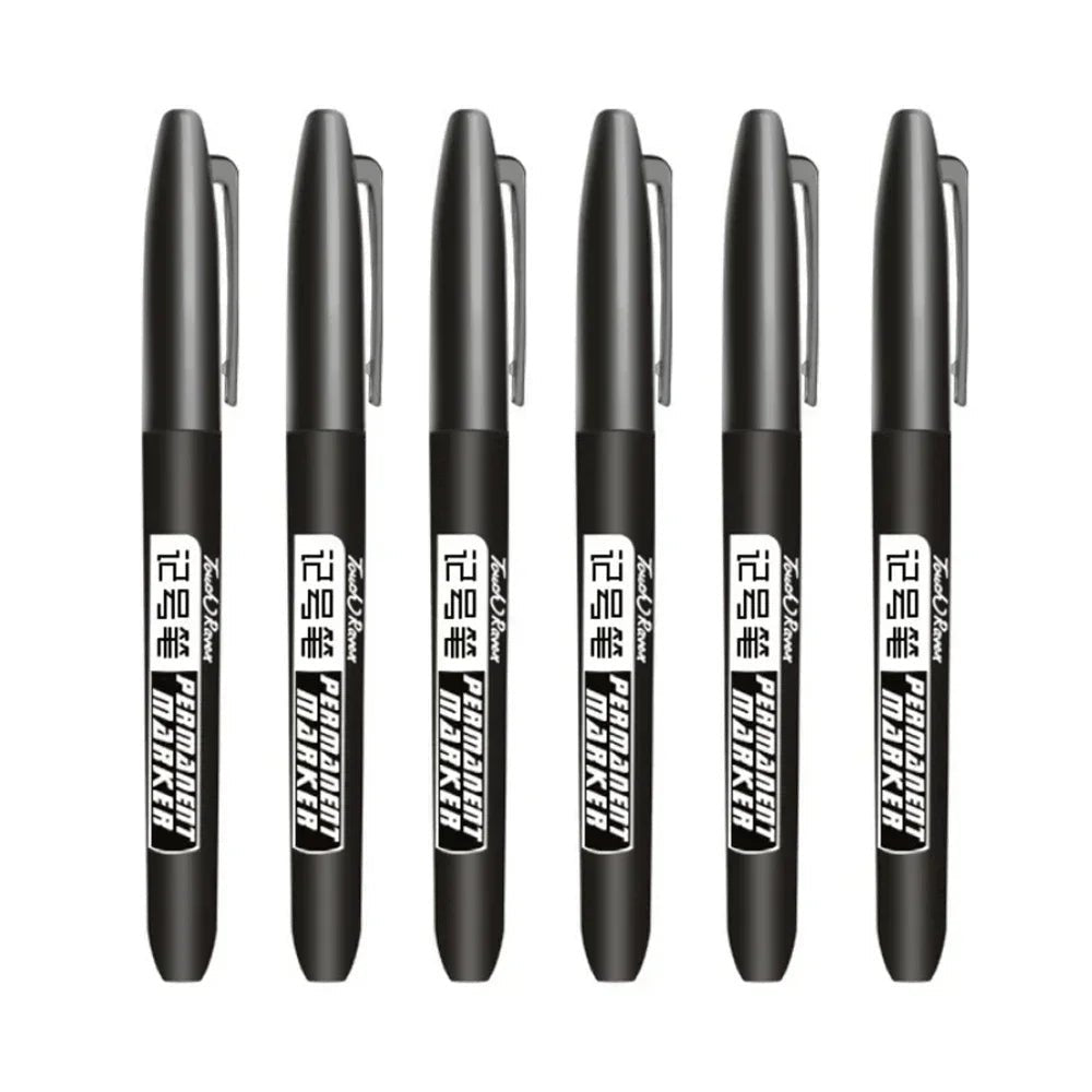6 - 20PCs/Set PermanentMarker Pen Fine Point Waterproof Markers Thin Nib Crude Nib Black Blue Red Ink 1.5mm Fine Color Marker Pens - Boxed In