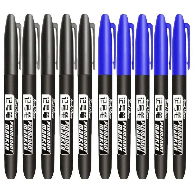 6 - 20PCs/Set PermanentMarker Pen Fine Point Waterproof Markers Thin Nib Crude Nib Black Blue Red Ink 1.5mm Fine Color Marker Pens - Boxed In