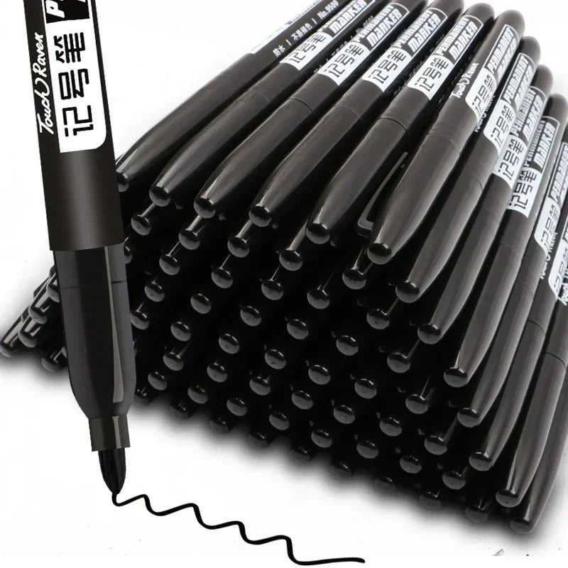 6 - 20PCs/Set PermanentMarker Pen Fine Point Waterproof Markers Thin Nib Crude Nib Black Blue Red Ink 1.5mm Fine Color Marker Pens - Boxed In