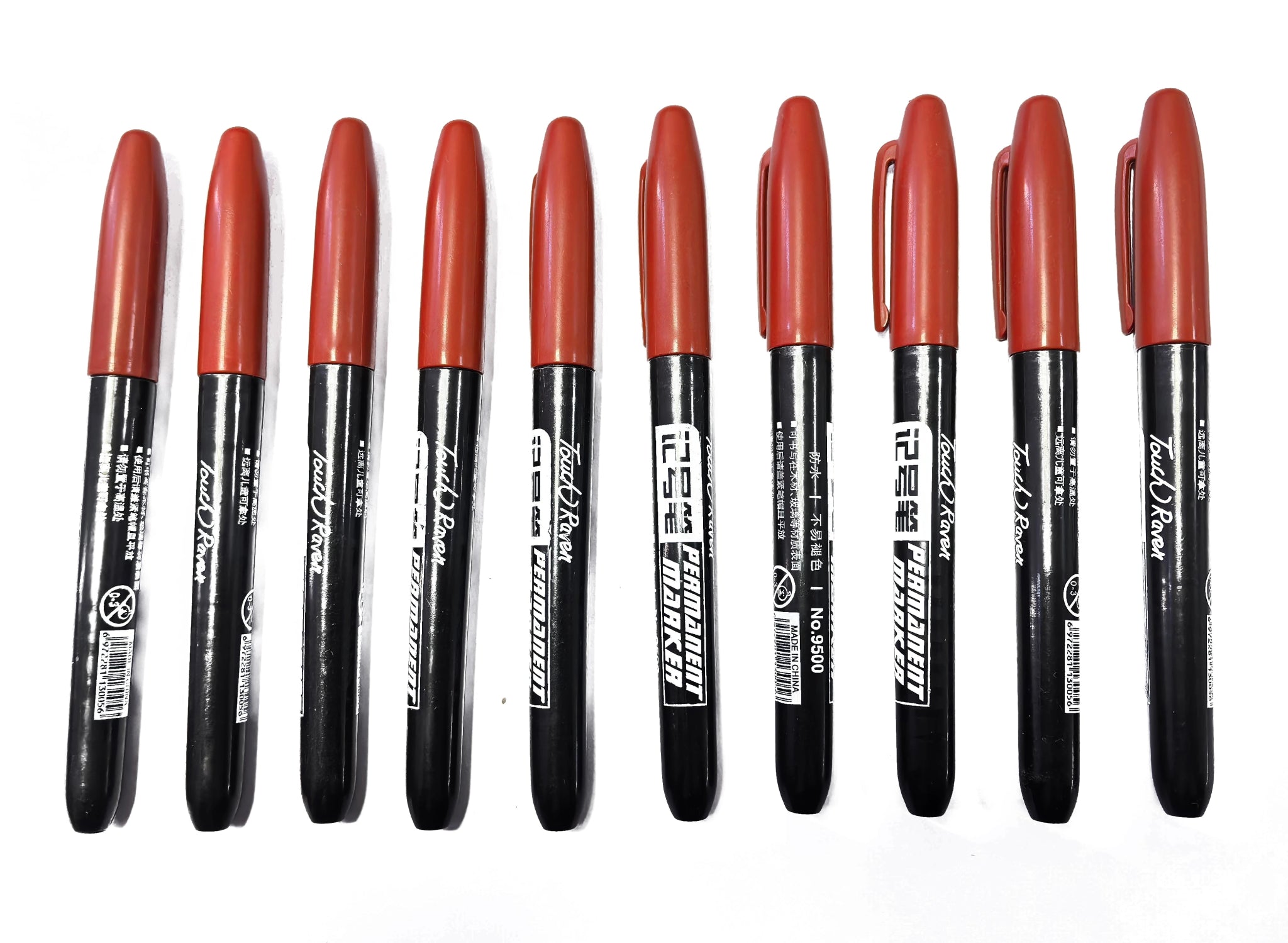 6 PCS Permanent Marker Pen Manga Drawing Markers Black Blue Red Waterproof Ink Sketch Pens Stationery Art School Supplies - Boxed In