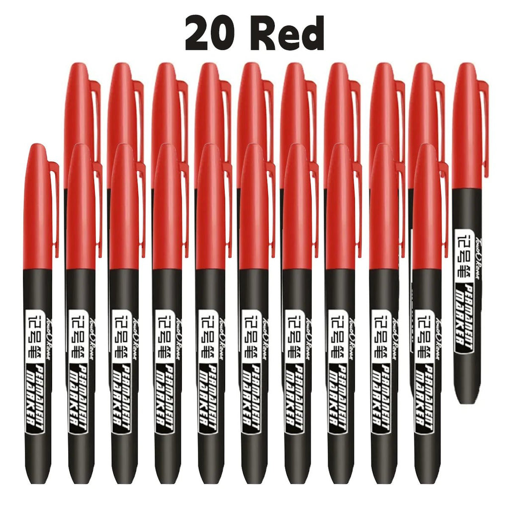 6 PCS Permanent Marker Pen Manga Drawing Markers Black Blue Red Waterproof Ink Sketch Pens Stationery Art School Supplies - Boxed In