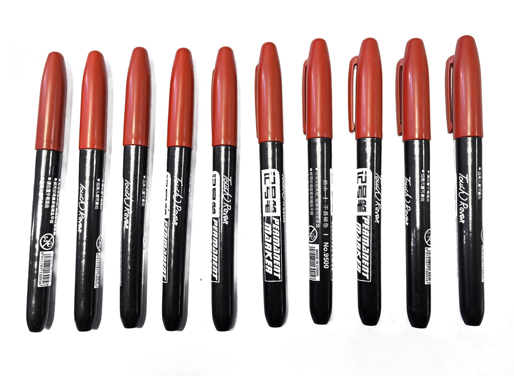 6 PCS Permanent Marker Pen Manga Drawing Markers Black Blue Red Waterproof Ink Sketch Pens Stationery Art School Supplies - Boxed In