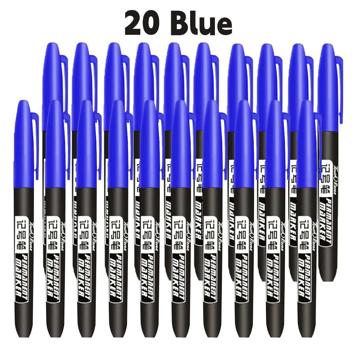 6 PCS Permanent Marker Pen Manga Drawing Markers Black Blue Red Waterproof Ink Sketch Pens Stationery Art School Supplies - Boxed In