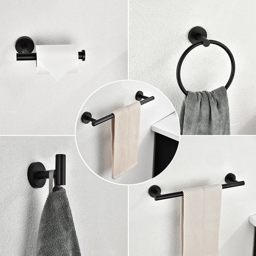 6 Piece Stainless Steel Bathroom Towel Rack Set Wall Mount - Boxed In