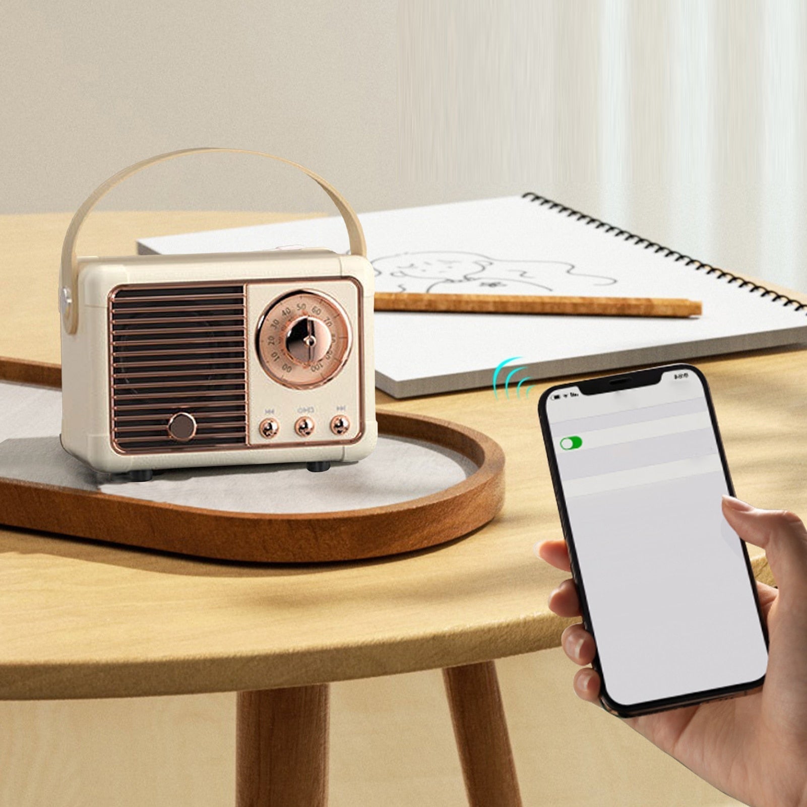 Bluetooth Compact Retro Speakers with Radio - Boxed In