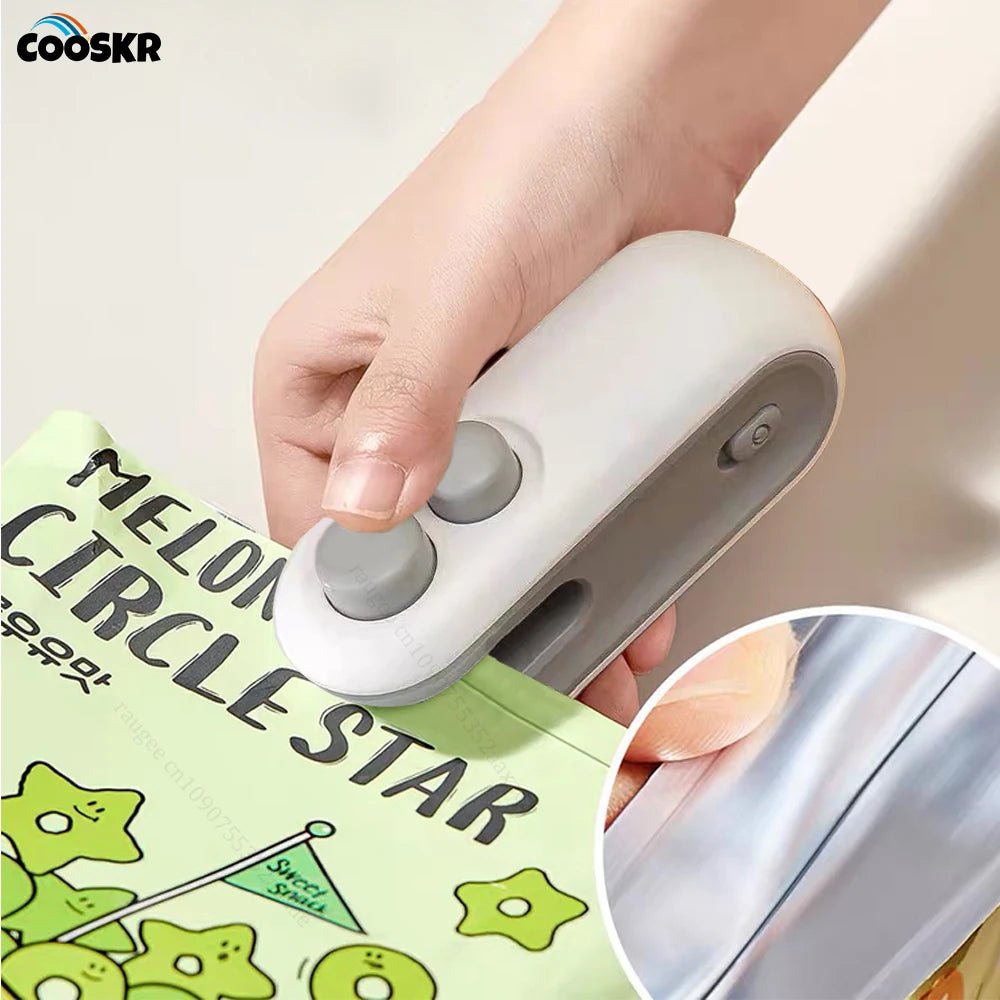 Handheld Bag Sealer Mini Heat Vacuum Food Sealer with Cutter and Magnet 2 in 1 Bag Sealer for Plastic Bags Snacks Food Storage - Boxed In