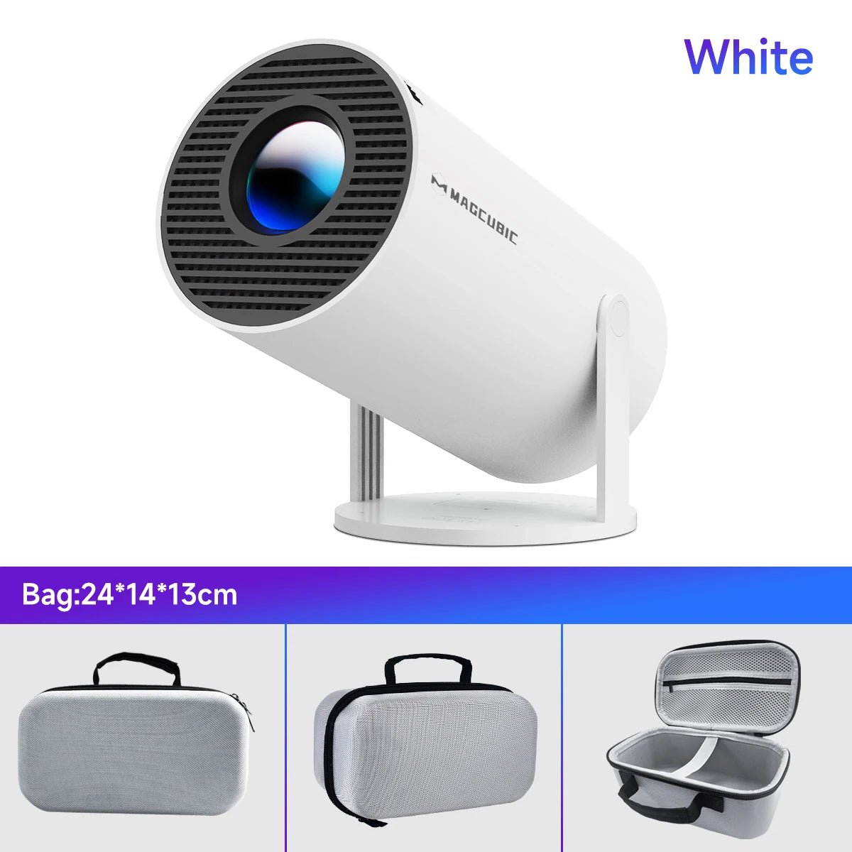 Magcubic Projector Android 14 8K 1280*720P HY300 Pro + Dual Wifi 290ANSI 180°flexible BT5.0 Cinema Outdoor Portable Projector - Boxed In