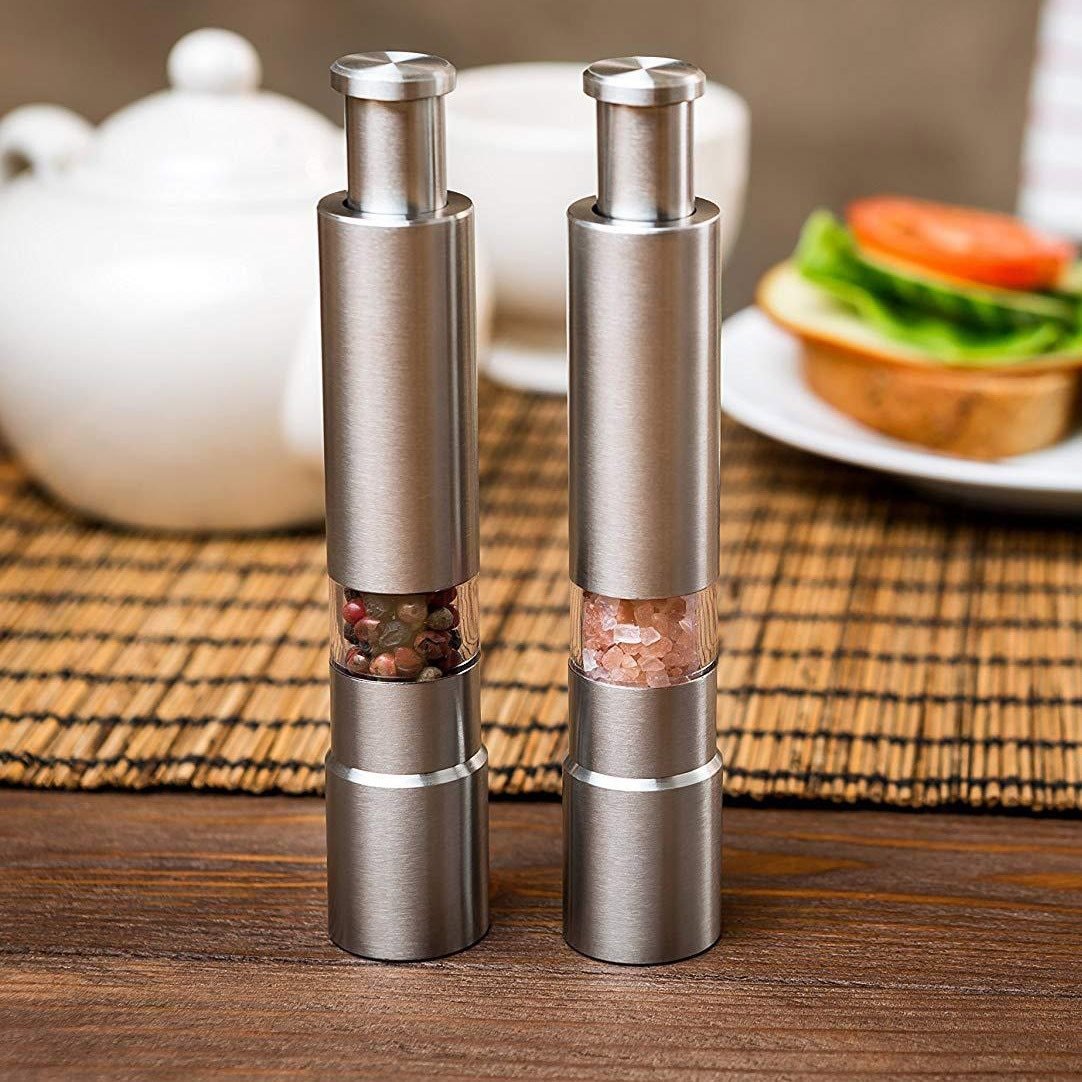 Premium Stainless Steel Salt and Pepper Spice Grinder - Boxed In
