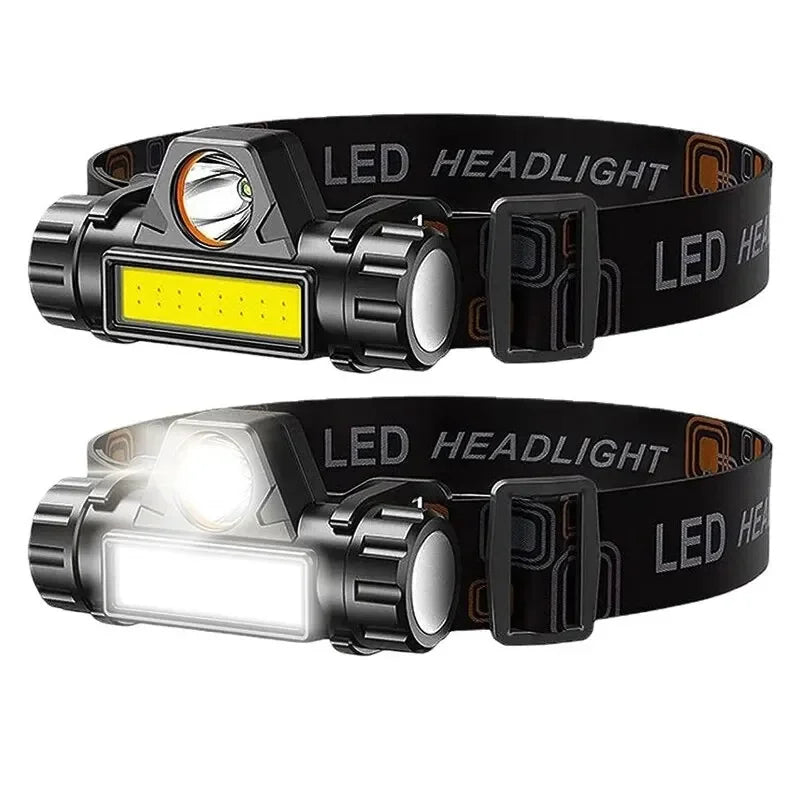 Rechargeable COB LED USB Headlamp Strong Magnetic Powerful Headlight Super Bright Waterproof Head Torch For Outdoor Fishing - Boxed In