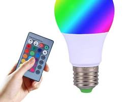 RGBW 4 - Color 220V Infrared LED Bulb with Remote Control - RGB + Cool White Lighting, Adjustable Modes, Easy Operation for Home/P - Boxed In