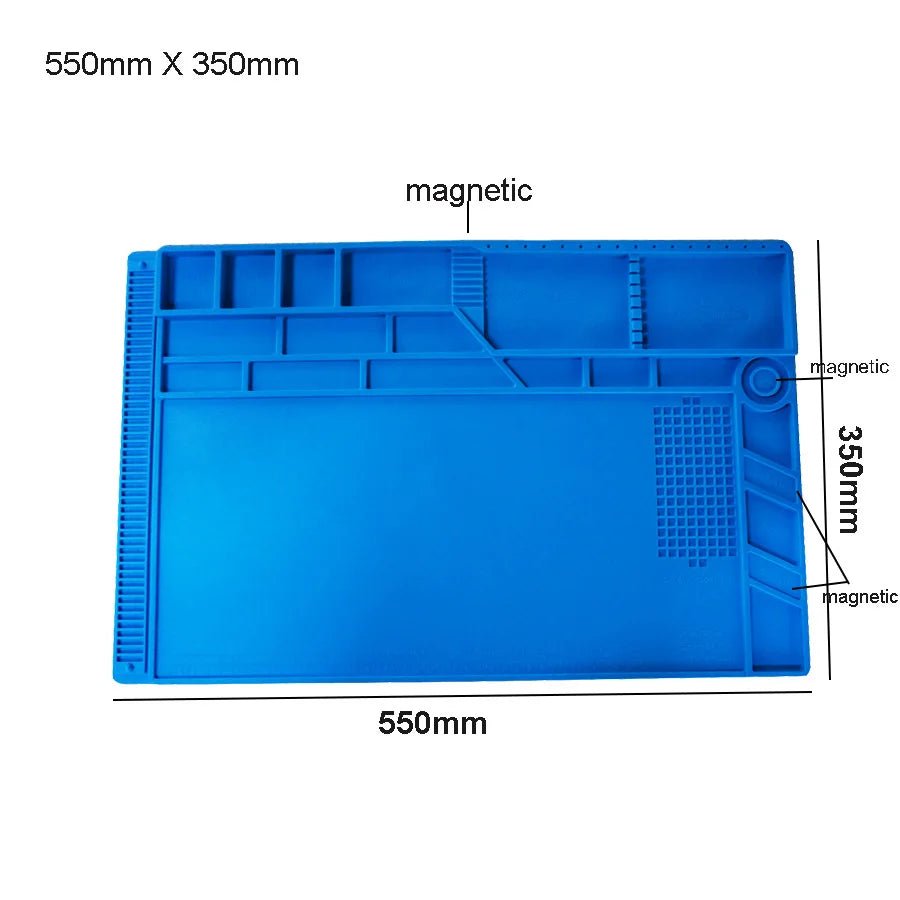 Silicone Soldering Mat Pad Desk Platform for Welding Station Iron Phone PC Repair Magnetic Heat Insulation No Lead S - 160 - Boxed In
