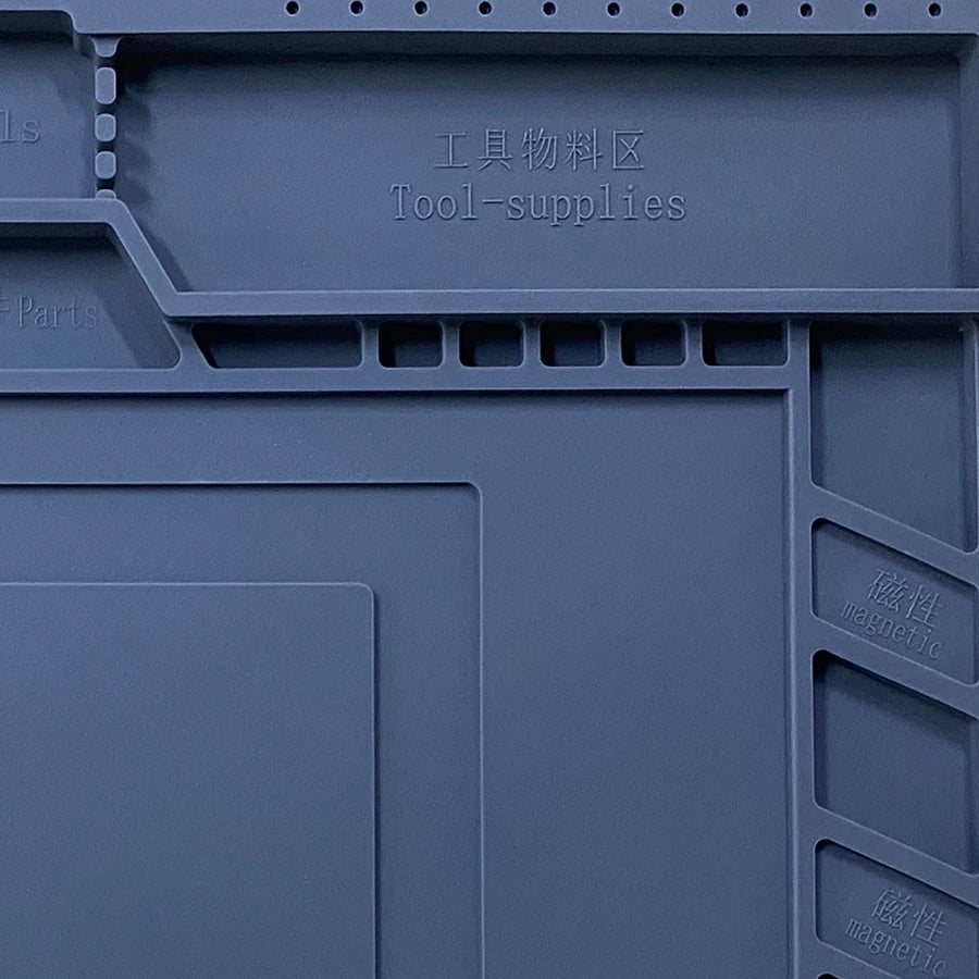 Silicone Soldering Mat Pad Desk Platform for Welding Station Iron Phone PC Repair Magnetic Heat Insulation No Lead S - 160 - Boxed In