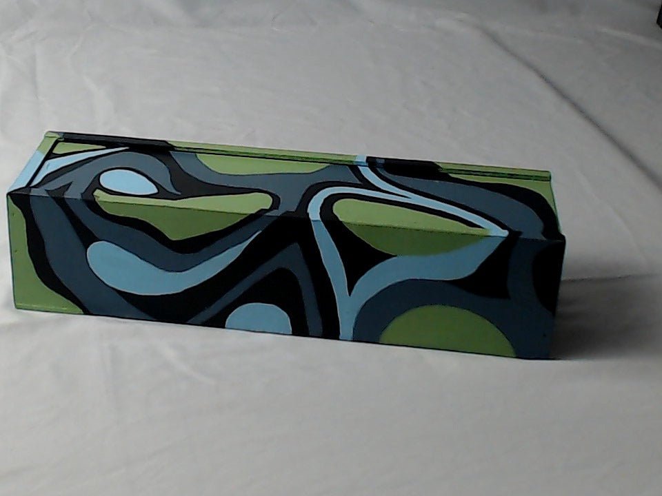 The Winding Wine Box in hues of blue - green - Boxed In