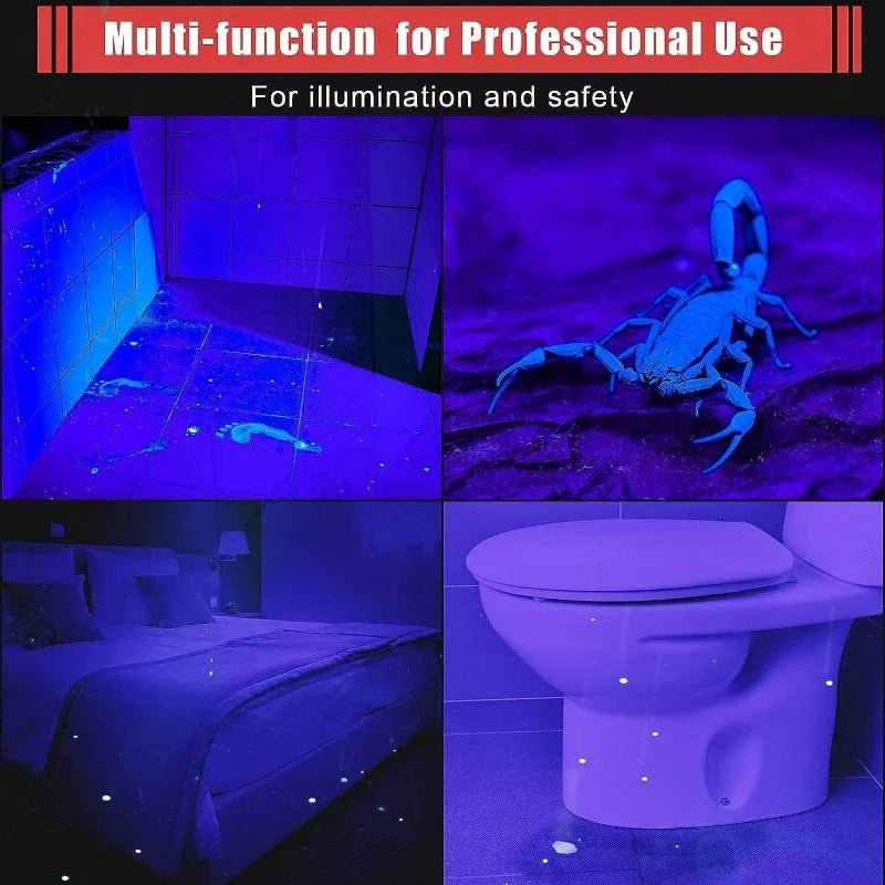 UV Flashlight 395nm Ultraviolet Torch With Pen Clip Portable AAA Batteries Used Violet Light Pet Urine Scorpion Detector UV Lamp - Boxed In