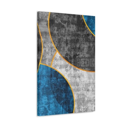 Wall Art Decor - Canvas Print Artwork - Blue Grey Design - Boxed In