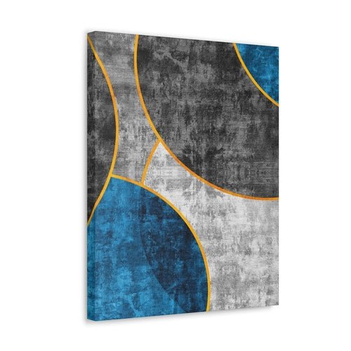 Wall Art Decor - Canvas Print Artwork - Blue Grey Design - Boxed In