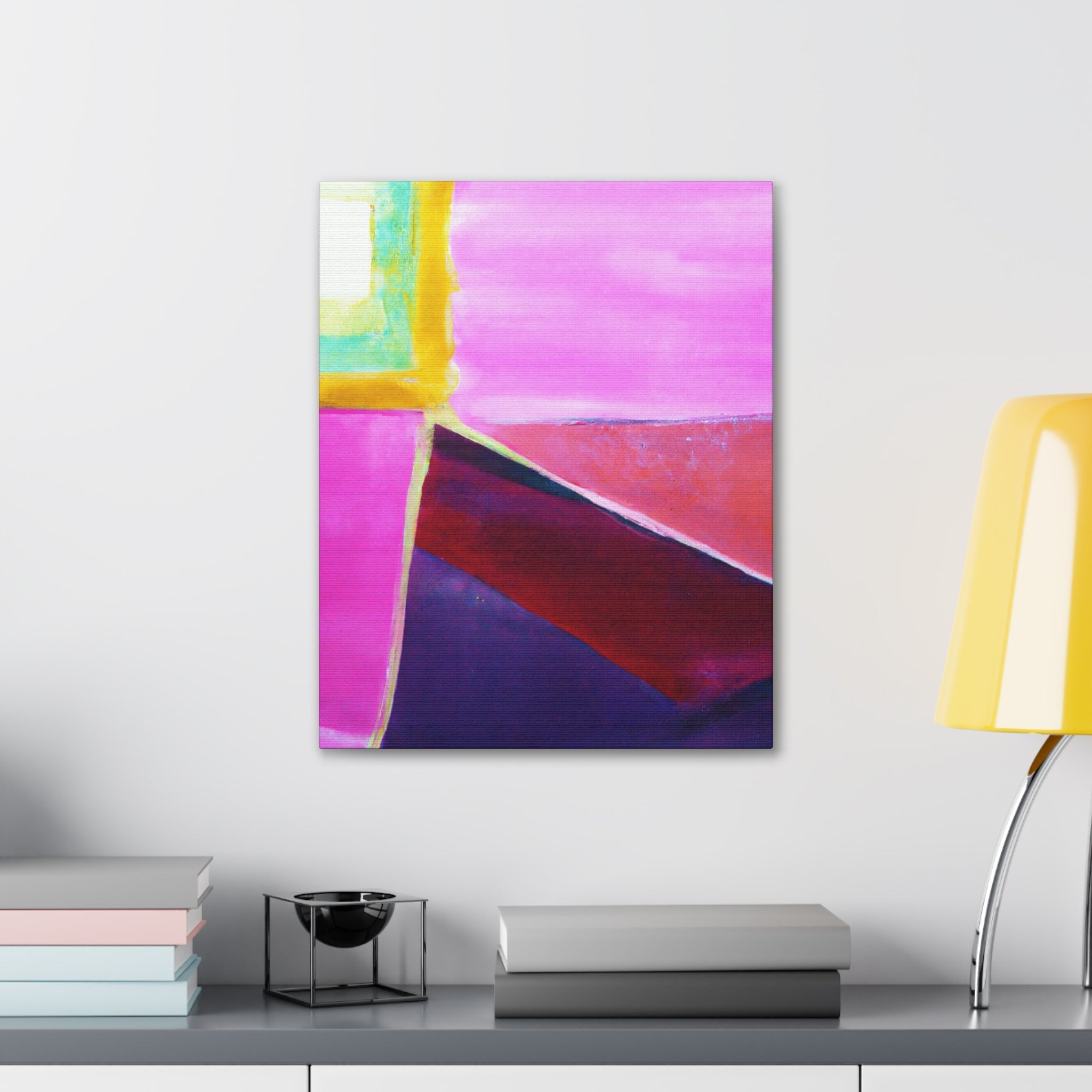 Wall Art Decor - Canvas Print Artwork - Pink and Purple Pattern - Boxed In