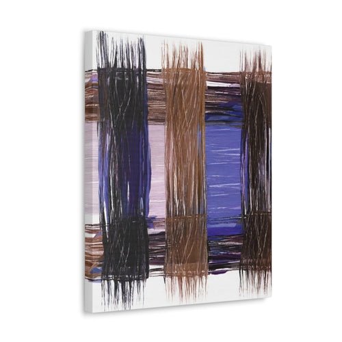 Wall Art Decor - Canvas Print Artwork - Rustic Brown Black Mauve - Boxed In