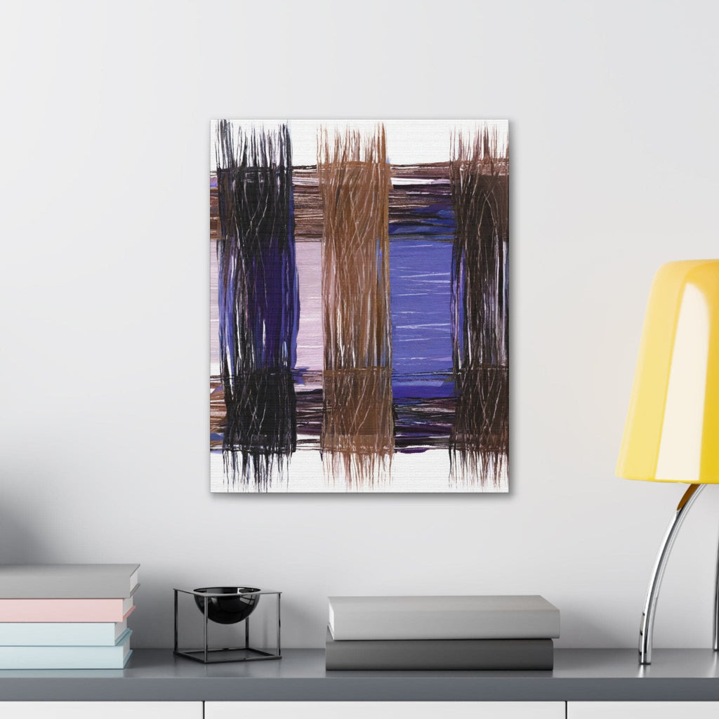 Wall Art Decor - Canvas Print Artwork - Rustic Brown Black Mauve - Boxed In