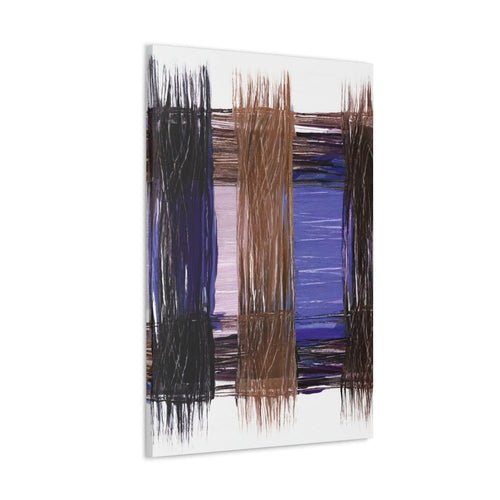 Wall Art Decor - Canvas Print Artwork - Rustic Brown Black Mauve - Boxed In