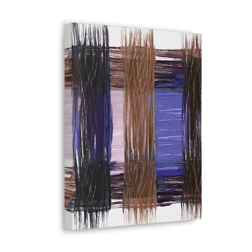 Wall Art Decor - Canvas Print Artwork - Rustic Brown Black Mauve - Boxed In