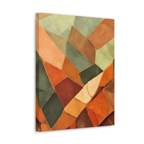 Wall Art Decor - Canvas Print Artwork - Rustic Red Abstract Pattern - Boxed In