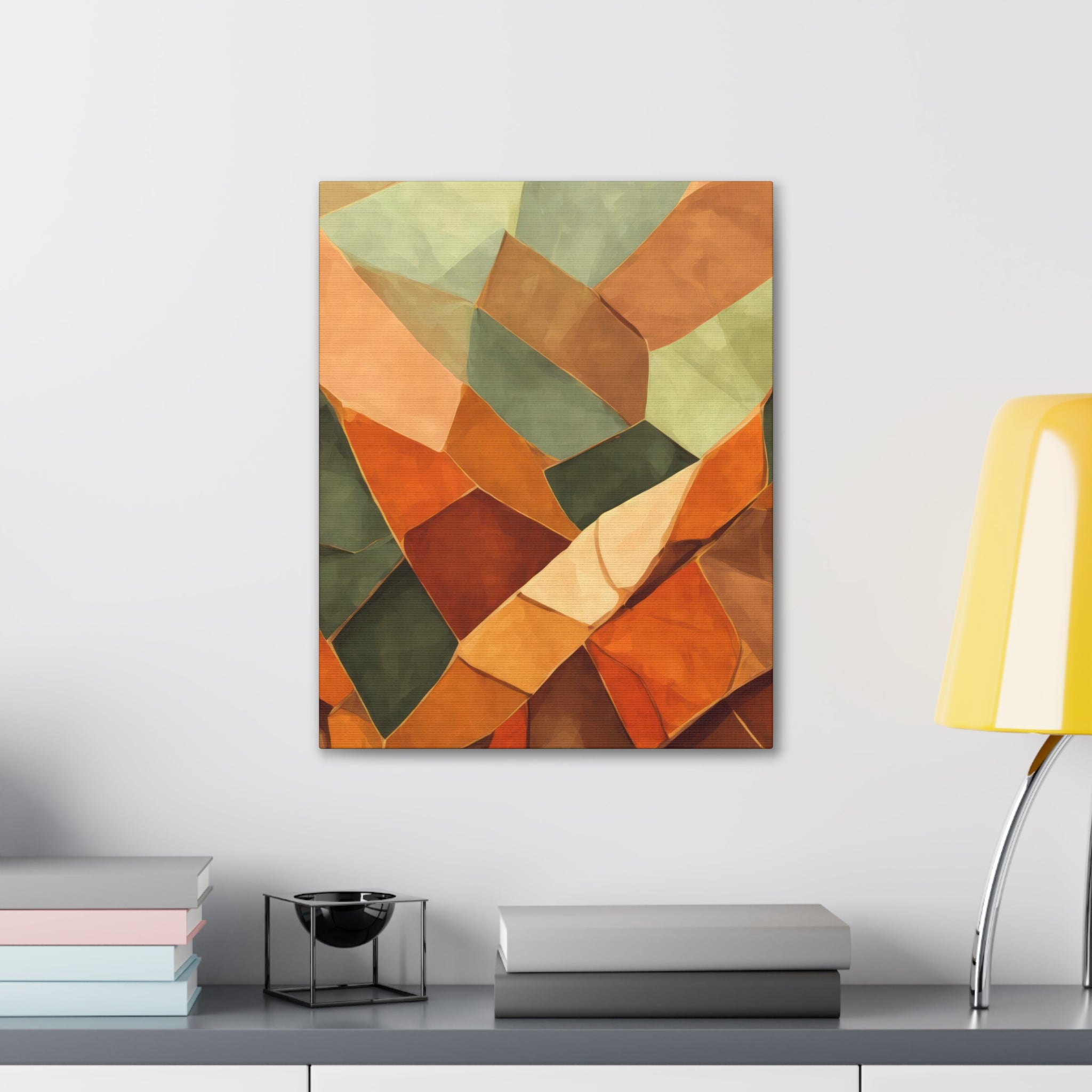 Wall Art Decor - Canvas Print Artwork - Rustic Red Abstract Pattern - Boxed In