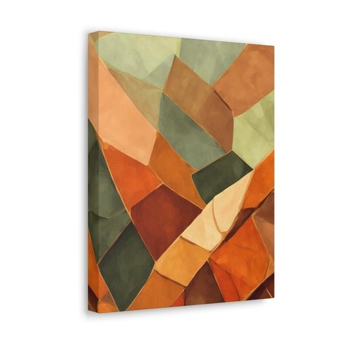 Wall Art Decor - Canvas Print Artwork - Rustic Red Abstract Pattern - Boxed In