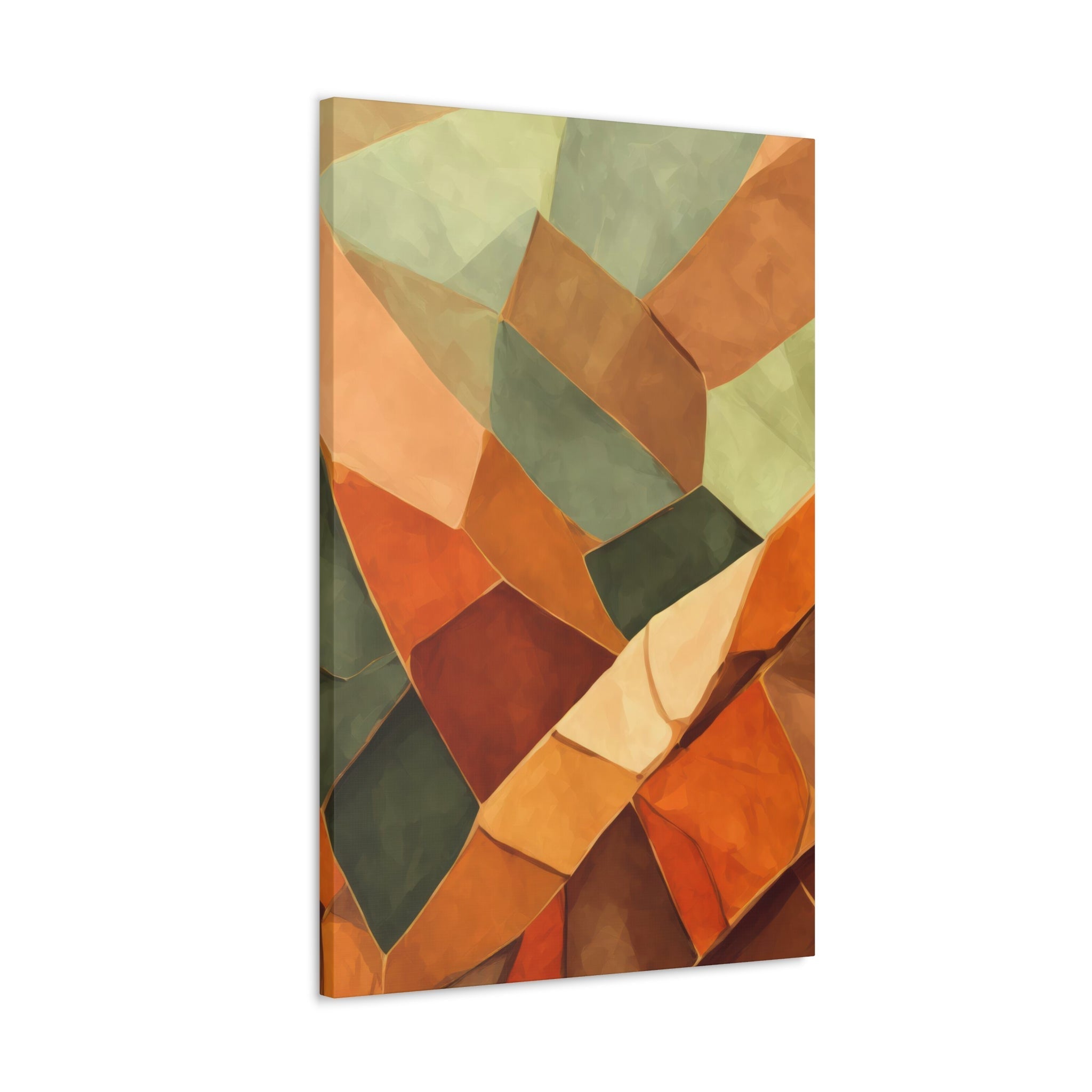 Wall Art Decor - Canvas Print Artwork - Rustic Red Abstract Pattern - Boxed In